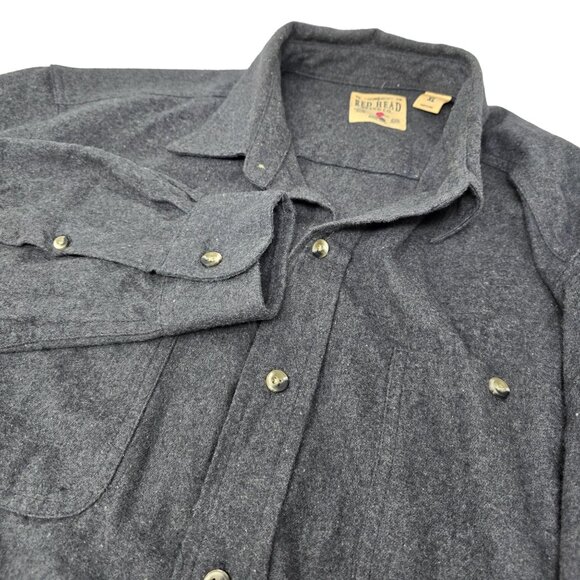 Red Head Brand Co Chamois Flannel Shirt Size XL Gray Long Sleeve Button Up - Picture 1 of 5
